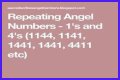 
Repeating Angel Numbers -  1's and 4's  (1144, 1141, 1441, 1441, 4411 etc)
